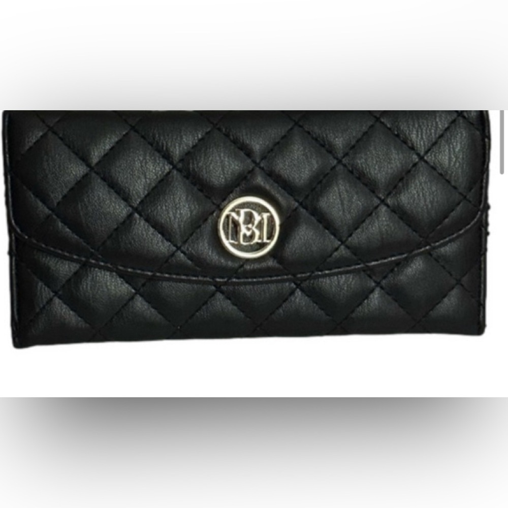 Badgley Mischka Studio Black Vegan Leather
Diamond Quilting Cover Wallet.